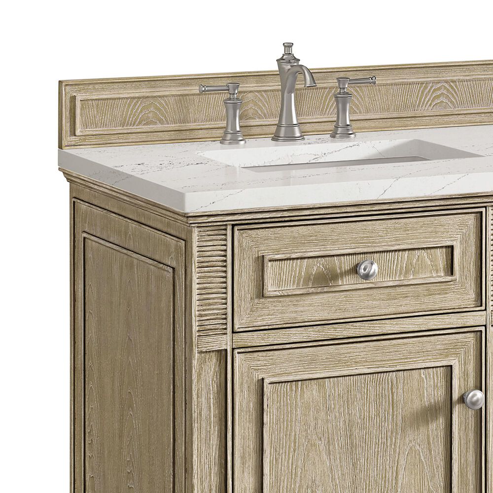James Martin Vanities Lorelai 60&quot; Double Vanity in Whitewashed Oak with 3 cm Ethereal Noctis Quartz Top, , large