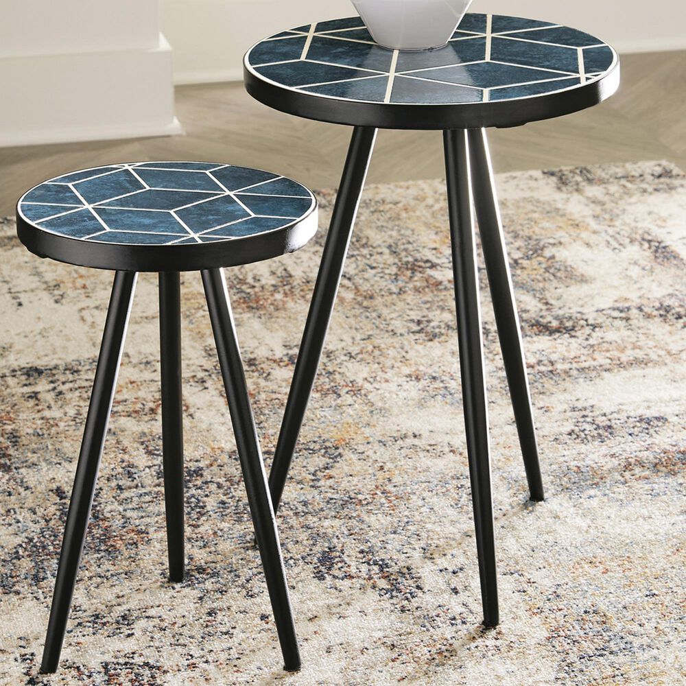 Ashley Clairbelle 2-Piece Accent Table Set in Teal and Black, , large