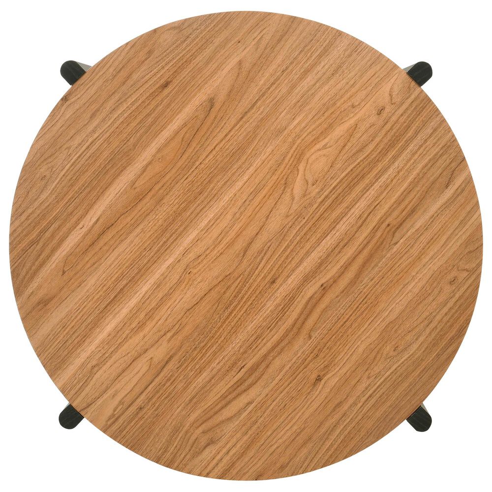 Furniture of America Elovier Coffee Table with Open Shelf in Walnut and Black, , large