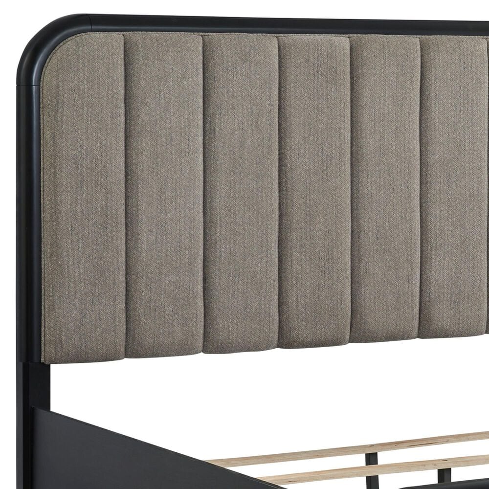 Millenium Rowanbeck King Upholstered Panel Bed in Black Finish, , large