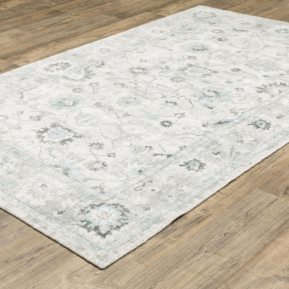 Oriental Weavers Windham WIN04 Ivory and Blue 9&#39; x 12&#39; Area Rug, , large
