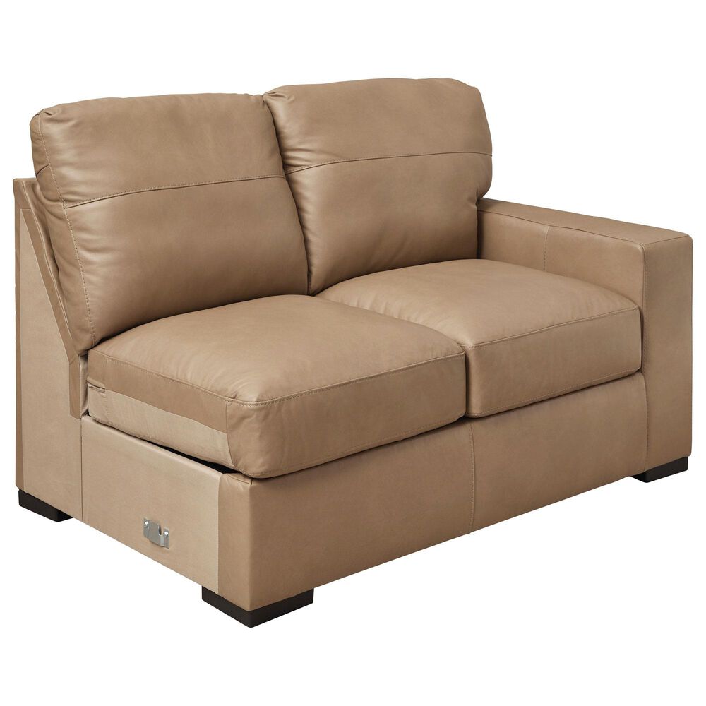 Ashley 3-Piece Leather Sectional in Brown, , large