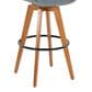 Lumisource Cosmo Swivel Barstool with Grey Cushion in Walnut and Black, , large