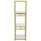 Maple and Jade 3-Shelf Cube Storage Shelving Unit in Satin Gold and White Marble, , large