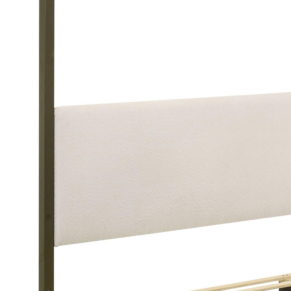 Pacific Landing Monroe King Upholstered Canopy Bed in Vanilla White, , large