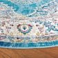 Safavieh Aria ARA116M 6"6" Round Blue and Ivory Area Rug, , large