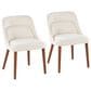 Lumisource Rina Side Chair with Cream Cushion in Walnut (Set of 2), , large