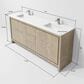 Lexora Home Lafarre 72" Double Bathroom Vanity in Rustic Acacia with 2 cm White Quartz Top and Rectangular Sinks, , large