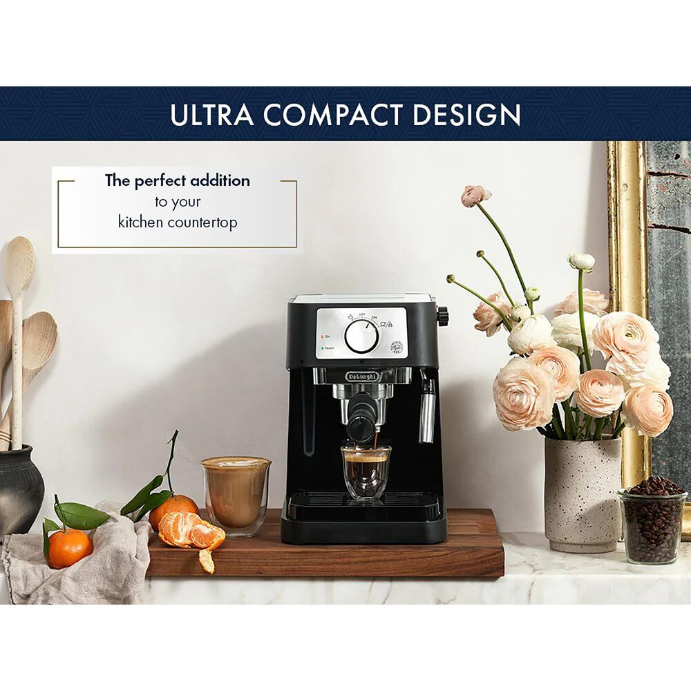 De&#39;Longhi Stilosa 15 Bar Pump Espresso Machine in Black and Stainless Steel, , large