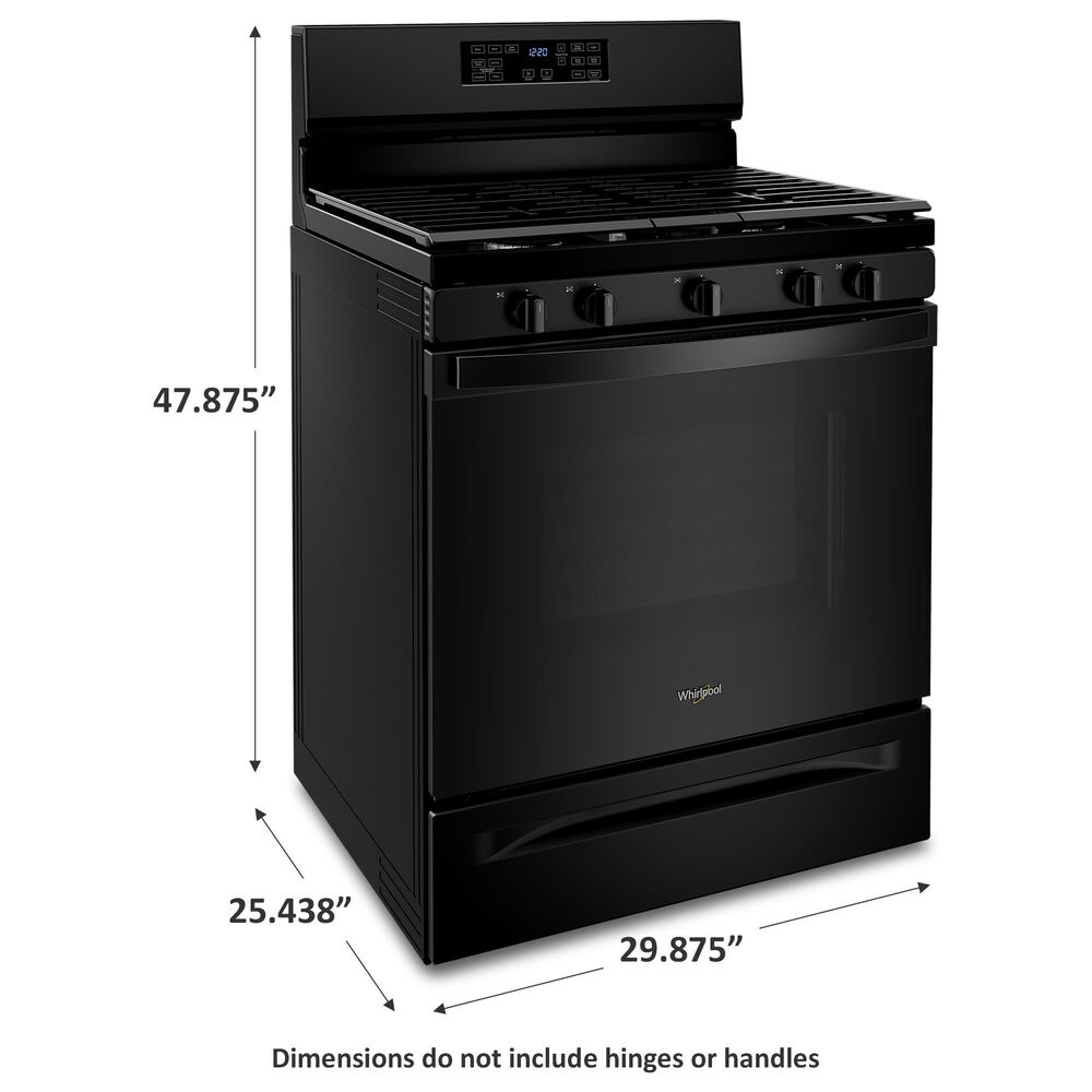Whirlpool 5 Cu. Ft. Gas Range 5-in-1 Air Fry Oven in Black, , large