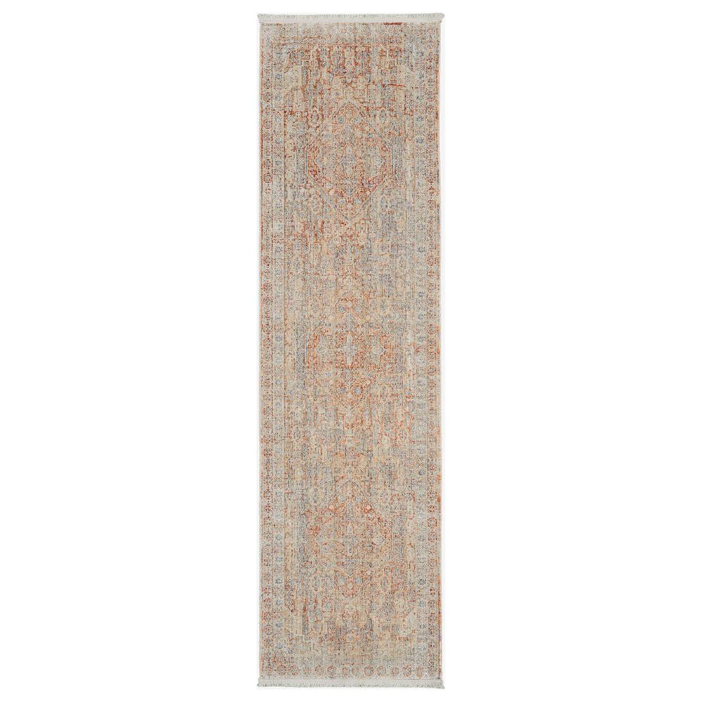 Nourison Lustrous Weave LUW02 2"2" x 7"6" Gray and Brick Runner, , large