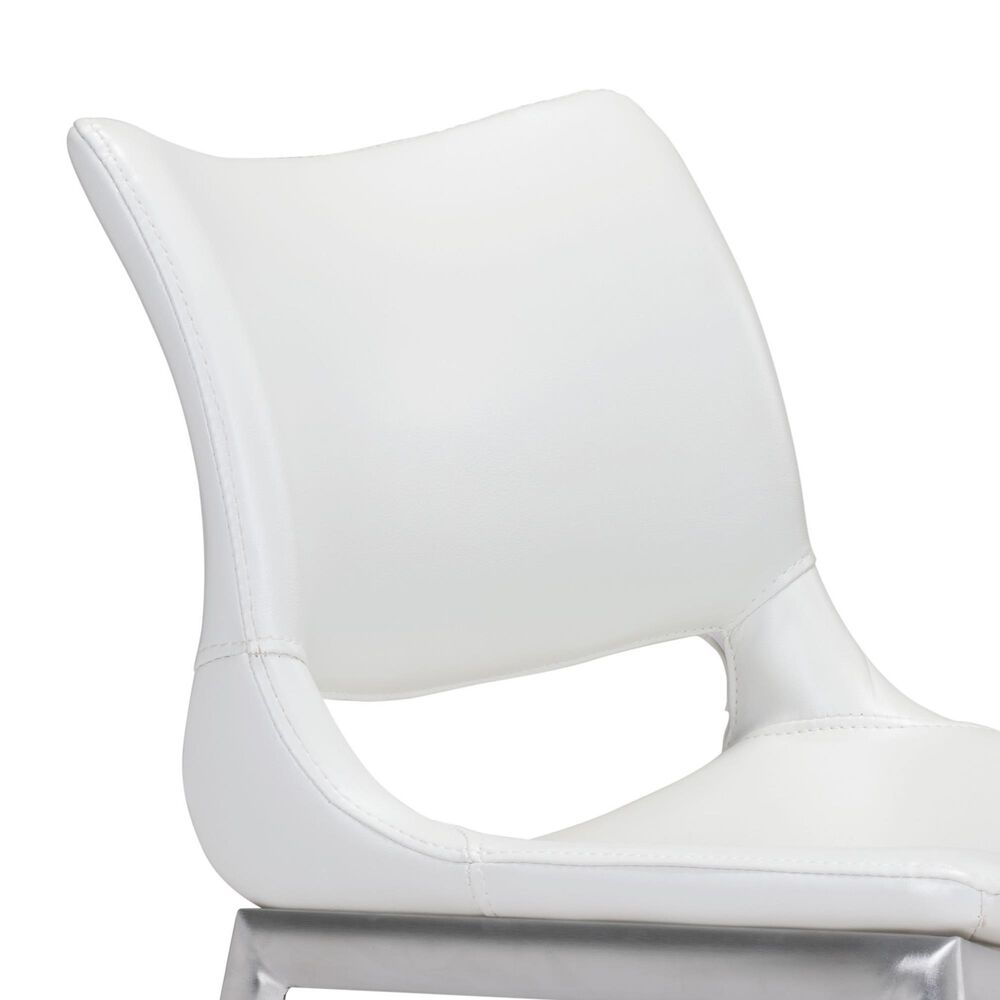 Zuo Modern Ace Counter Chair in White/Silver &#40;Set of 2&#41;, , large