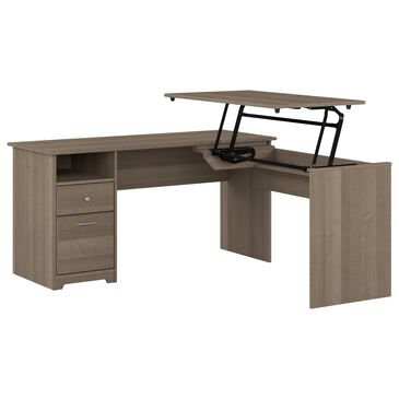 Bush Cabot 60" Sit to Stand L-Shaped Desk in Ash Gray, , large