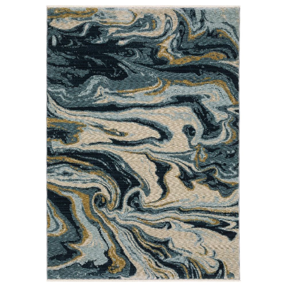 Oriental Weavers Capella Abstract Blue 6&#39;7&quot; x 9&#39;6&quot; Area Rug, , large