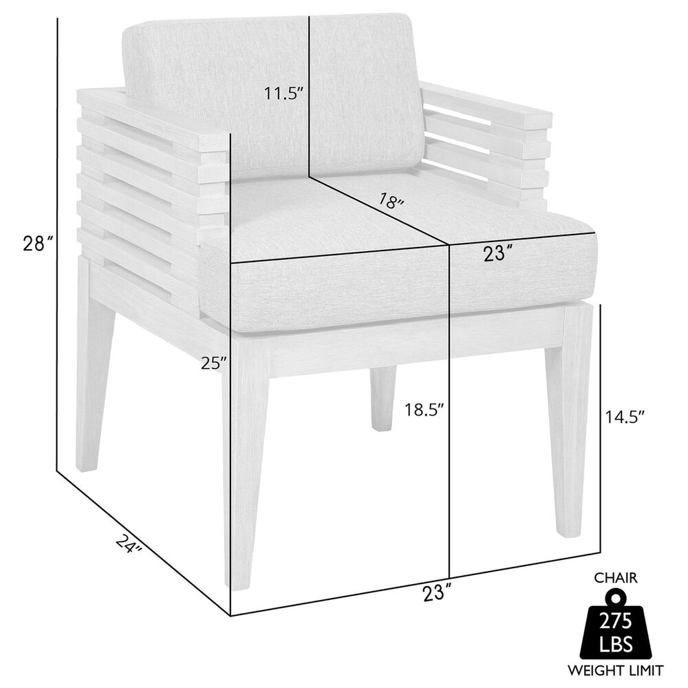 Blue River Vivid Outdoor Dining Chair with Light Gray Cushions in Light Gray Eucalyptus, , large