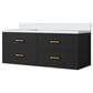 Lexora Home Castor 48" Single Bathroom Vanity in Black with 2 cm White Quartz Top and Rectangular Sink, , large