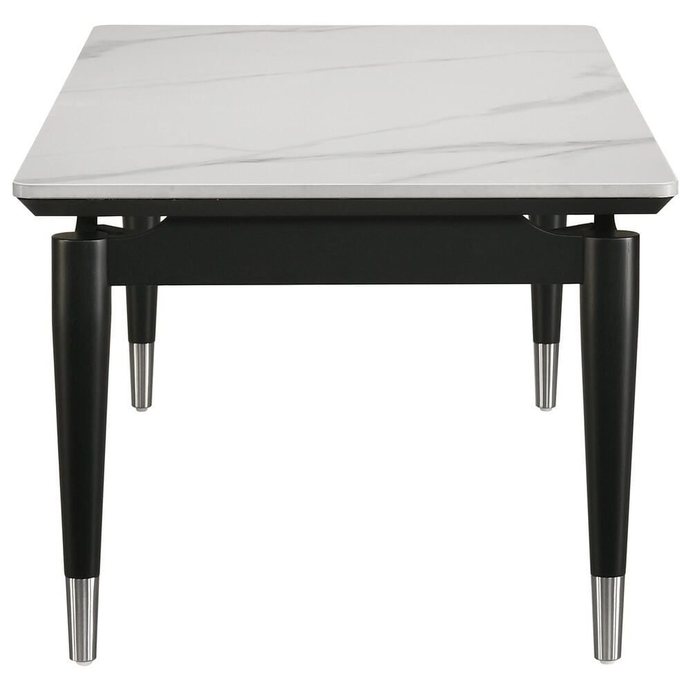 Furniture of America Kalor Coffee Table in Black, White and Silver, , large