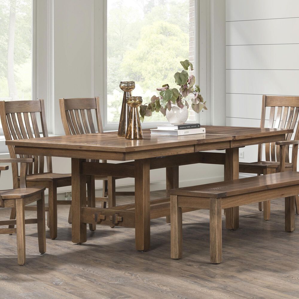 Trailway Llc Sutter Mills 66 inch Dining Table in Rustic Hickory with 1-18&quot; Leaf, , large