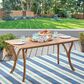 Hearth and Haven Outdoor 59 Inch Rectangular Solid Wood Table Dining Table in Teak, , large