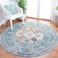 Safavieh Aria 6"6" Round Turquoise and Ivory Area Rug, , large
