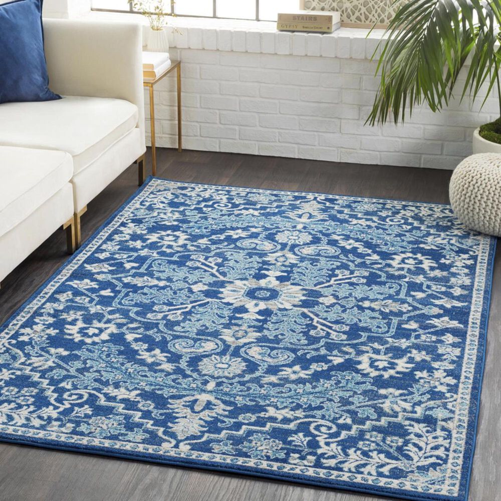 Surya Harput HAP-1068 5&#39;3&quot; x 7&#39;3&quot; Gray, Teal and Dark Blue Area Rug, , large