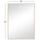 Maple and Jade 24" x 18" Rectangular Wood Wall Mirror with Thin Minimalistic Frame in Matte Gold, , large