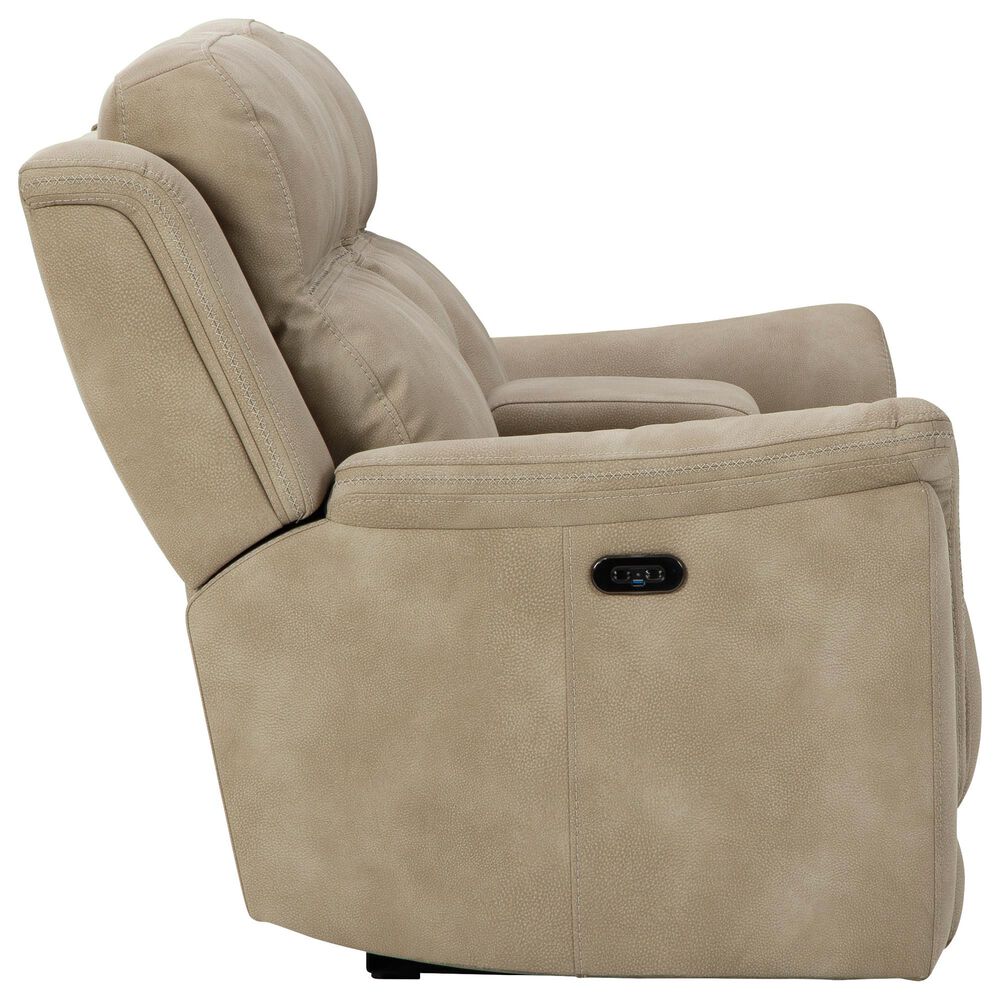 Ashley Next-Gen DuraPella Power Console Loveseat with Power Headrest in Sand, , large