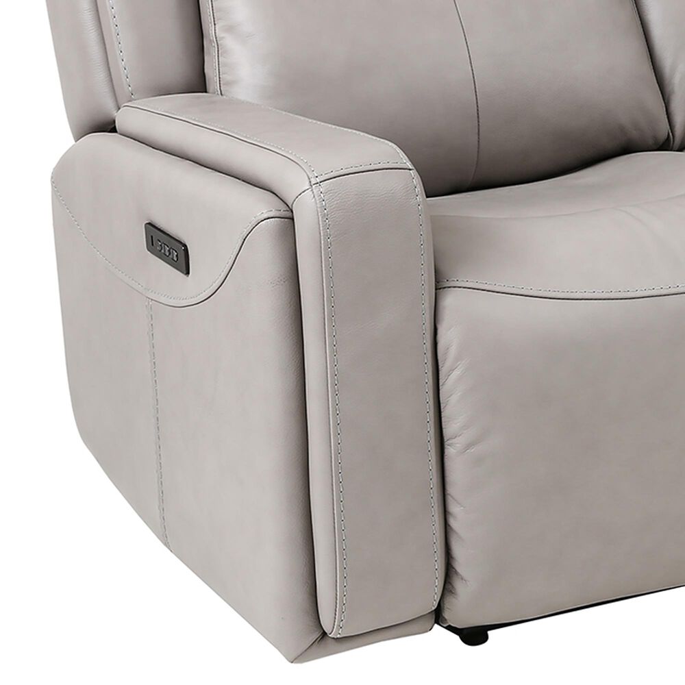 Claude Dual Power Headrest and Lumbar Support Reclining Sofa in Light Grey  Genuine Leather