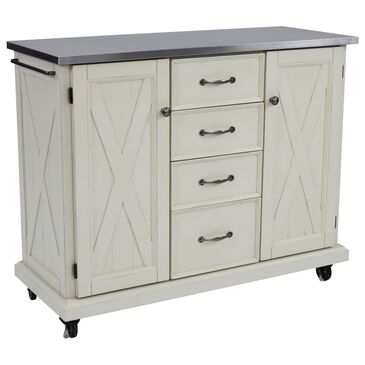 Homestyles Seaside Lodge Kitchen Cart in White, , large