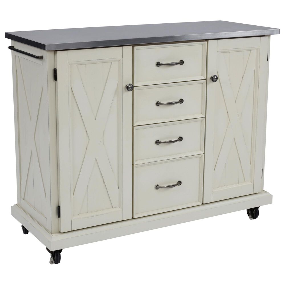 Homestyles Seaside Lodge Kitchen Cart in White, , large