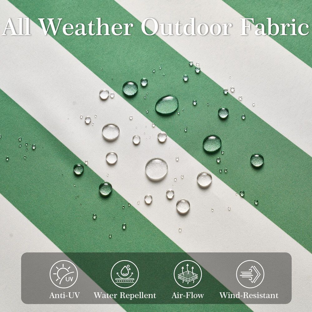 HOMLUX 10' Patio Umbrella with Adjustable Tilt and Scalloped Edge in Green, , large