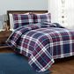 Triangle Home Fashions Grayson Farmhouse 3-Piece Full/Queen Quilt Set in Navy and Red, , large