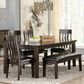 Ashley Haddigan 6-Piece Rectangular Dining Set in Dark Brown, , large