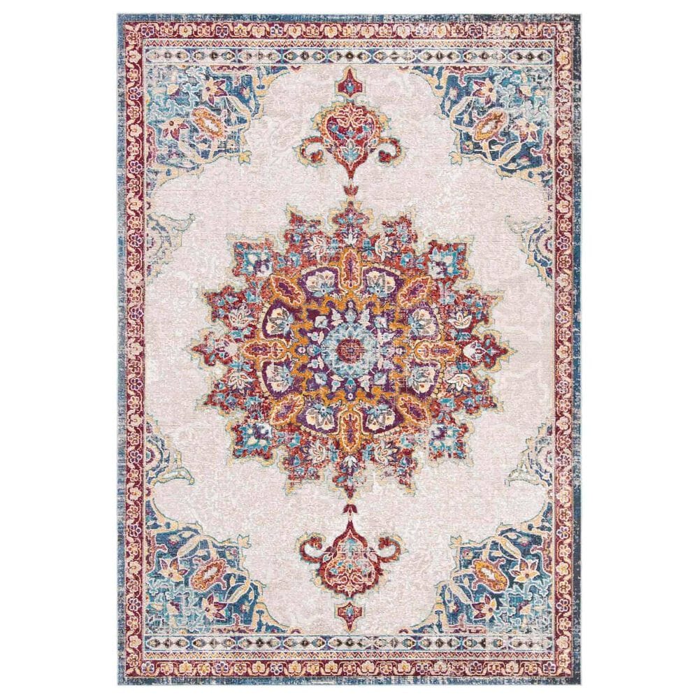 Safavieh Aria Oriental 4" x 6" Ivory and Navy Area Rug, , large