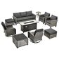 HOMLUX 10-Piece Conversation Patio Set in Black, , large