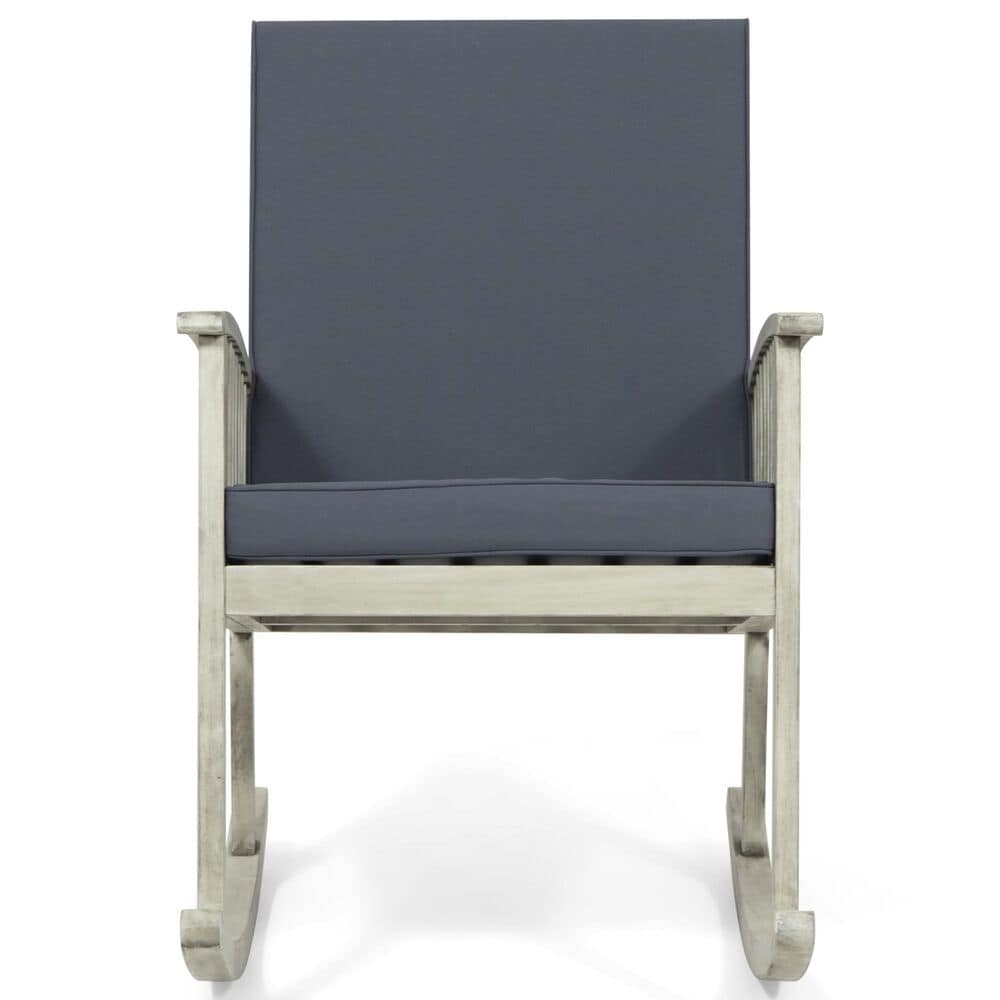Hearth and Haven Casa Outdoor Rocking Chair with Cushion in Grey, , large