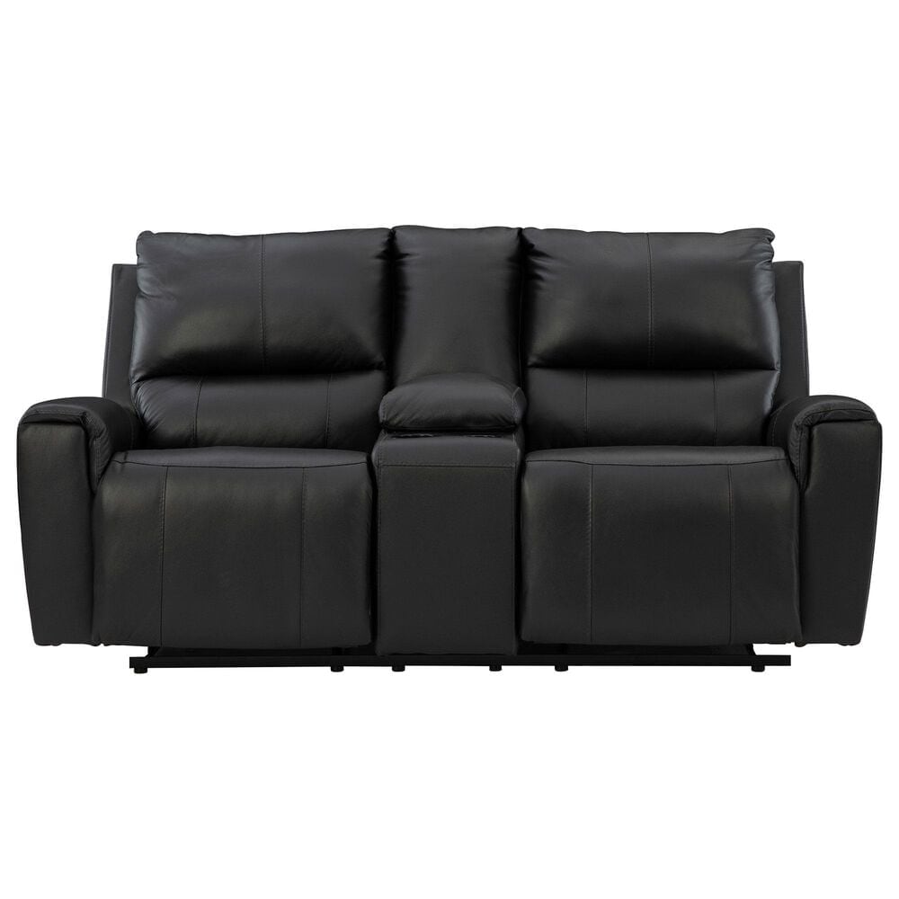Ashley Glossmore Manual Reclining Loveseat in Black, , large