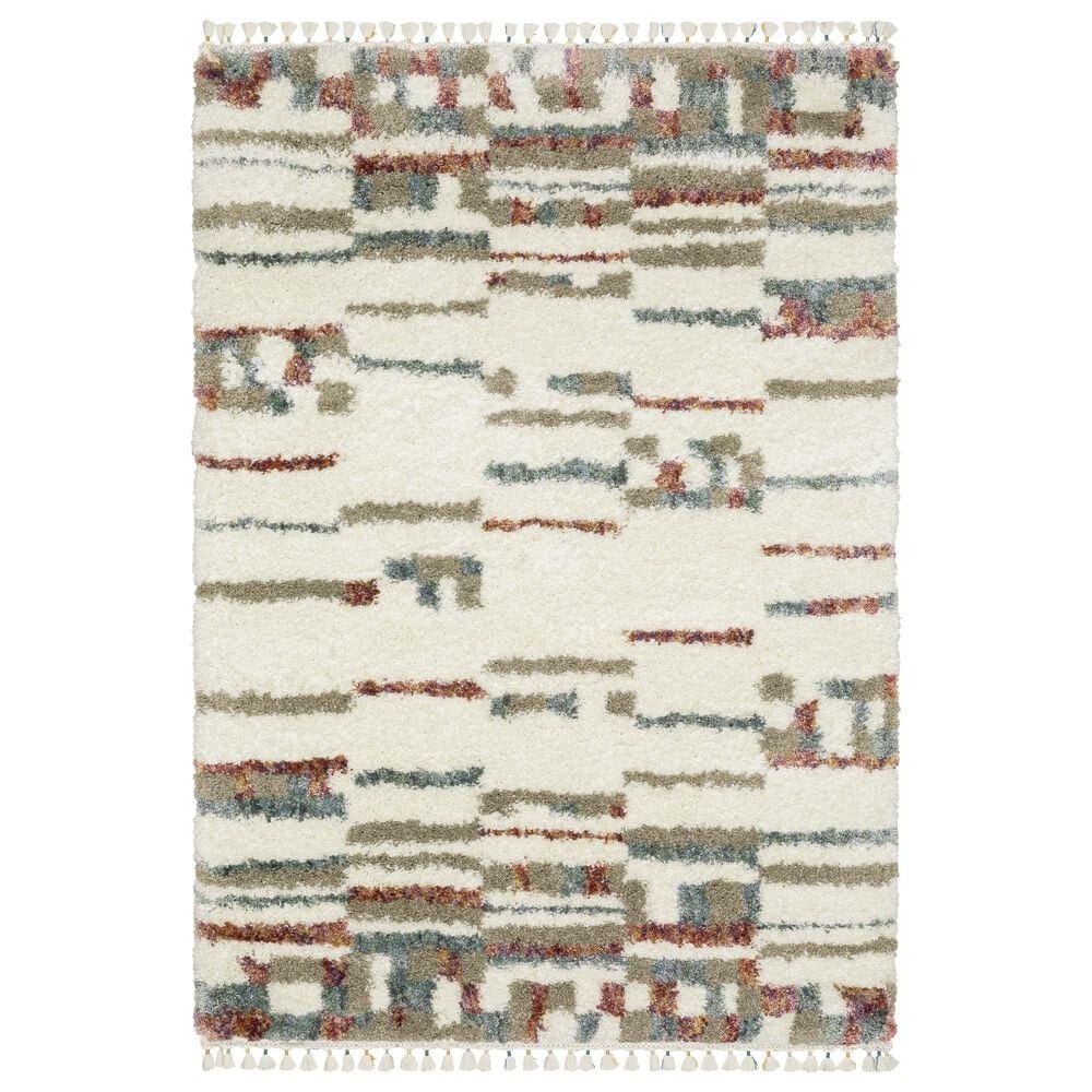 Oriental Weavers Axis Abstract 3"10" x 5"5" Ivory Area Rug, , large