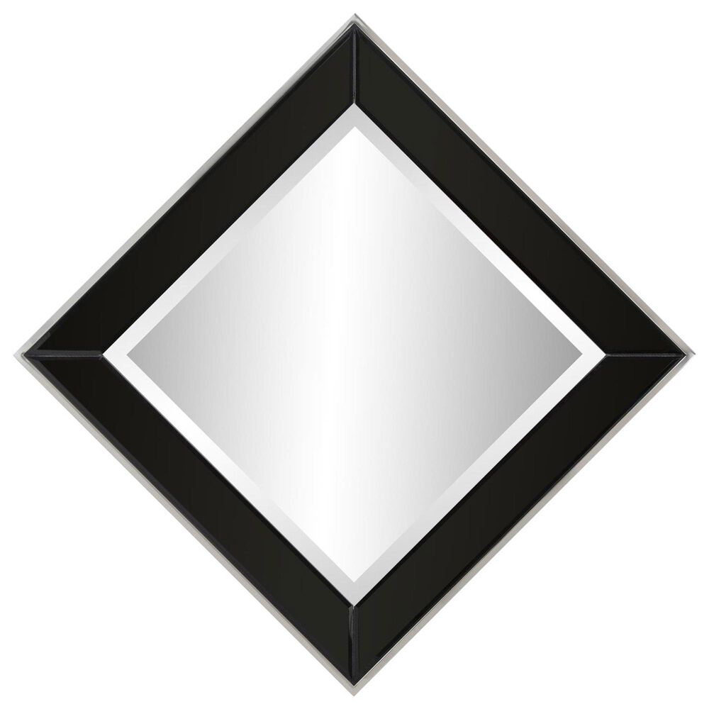 Howard Elliott Devon Square Mirror in Black and Clear, , large
