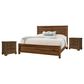 Viceray Collections Cool Rustic Queen Plank Bed with Two Nightstands in Amber, , large