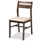 Baxton Studio Lovy 5-Piece Square Dining Set with Beige Fabric in Dark Walnut, , large