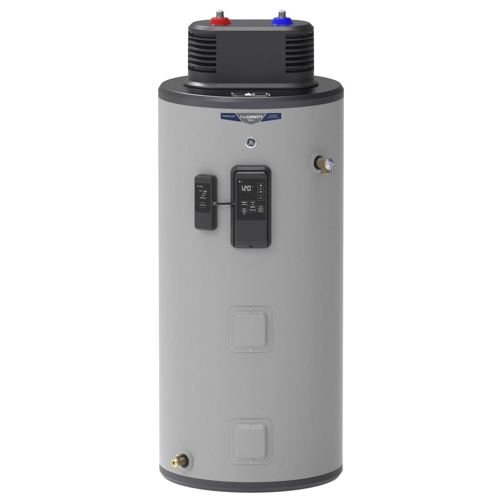 GE Smart 50-Gallon Electric Water Heater with Flexible Capacity in Gray, , large