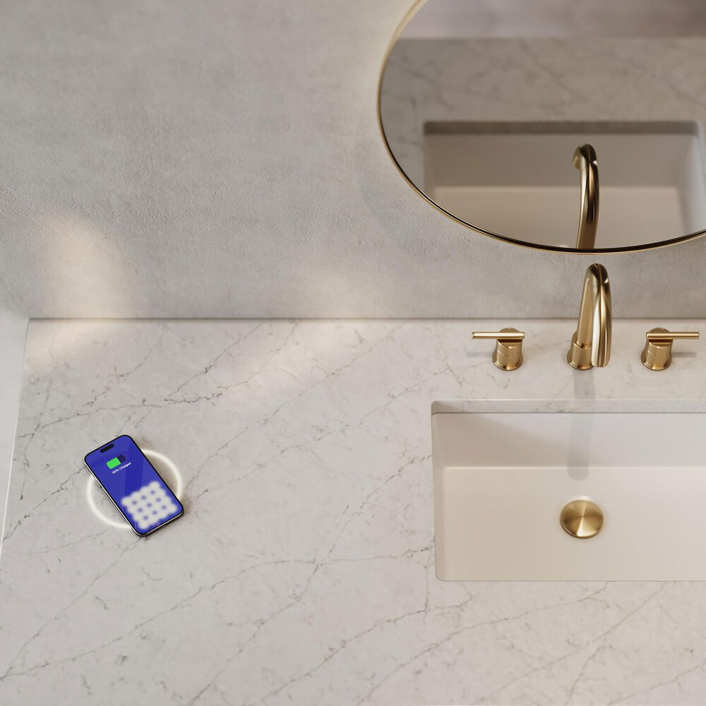 James Martin Vanities Breckenridge 60" Single Bathroom Vanity in Bright White with 3 cm Eternal Jasmine Pearl Quartz Top, Rectangular Sink and FreePower Wireless Charger, , large