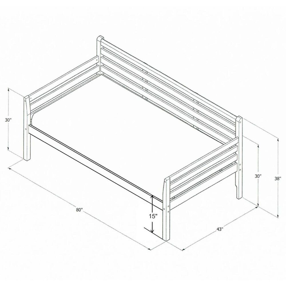 Kodiak Boho Daybed with Pop Up Trundle and Two Mattresses in Rustic Walnut, , large