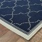 Oriental Weavers Marina Navy and Ivory 1"9" x 3"9" Indoor/Outdoor Area Rug, , large