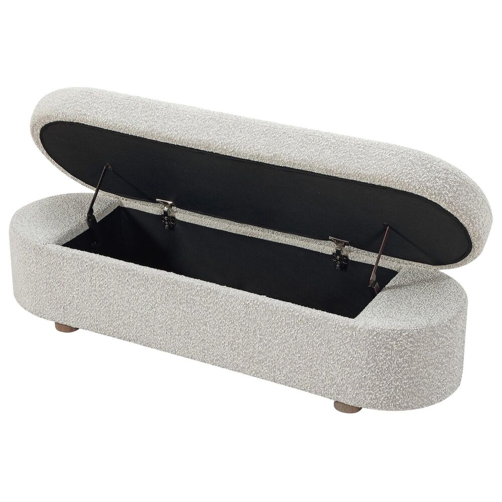 Urban Home Kiki Storage Bench in Cotton Ball Boucle, , large