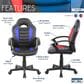 Rta Products Llc Kid"s Gaming and Student Racer Chair with Wheels in Black and Red, , large