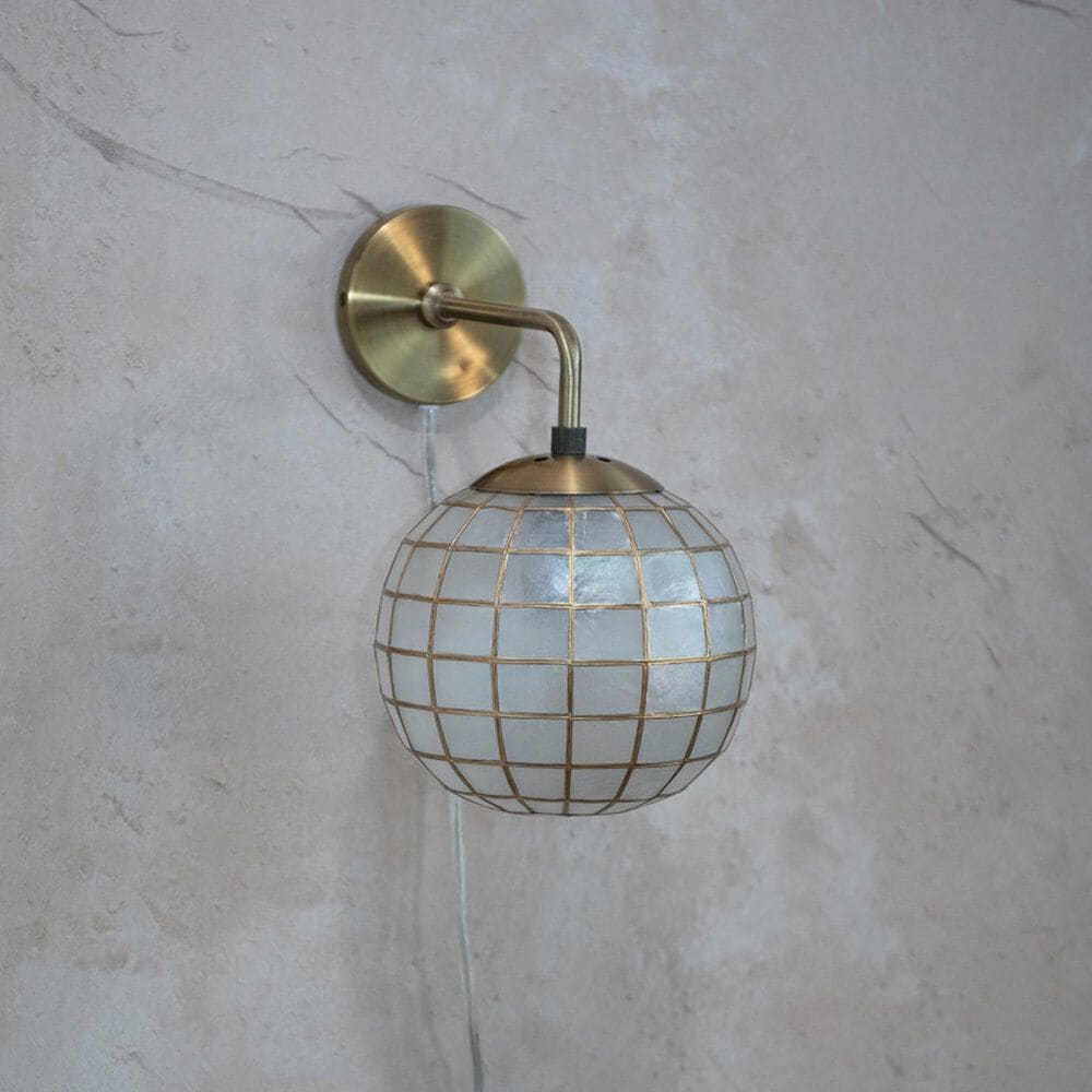 Creative Coop Ollie Wall Sconce with Detail in Brass, , large