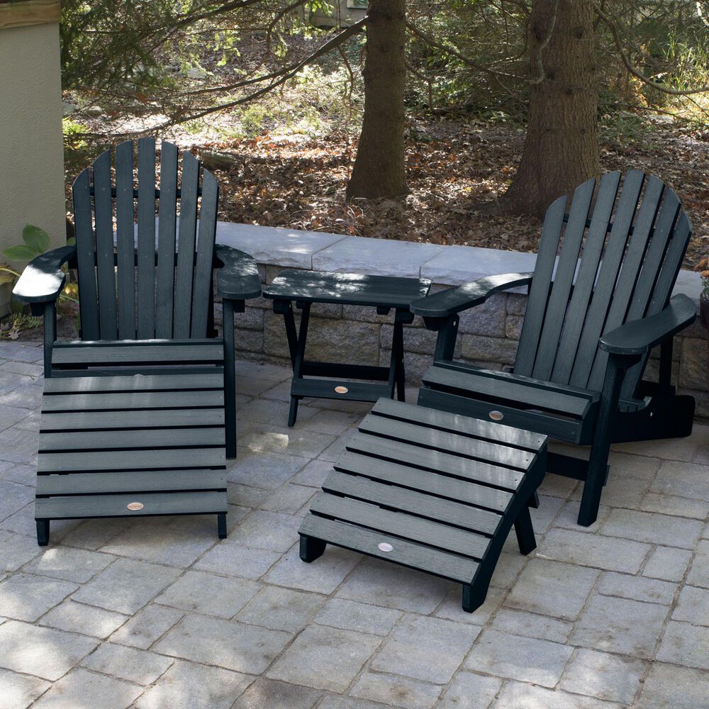 Highwood USA Hamilton 5-Piece Folding Adirondack Set in Federal Blue, , large