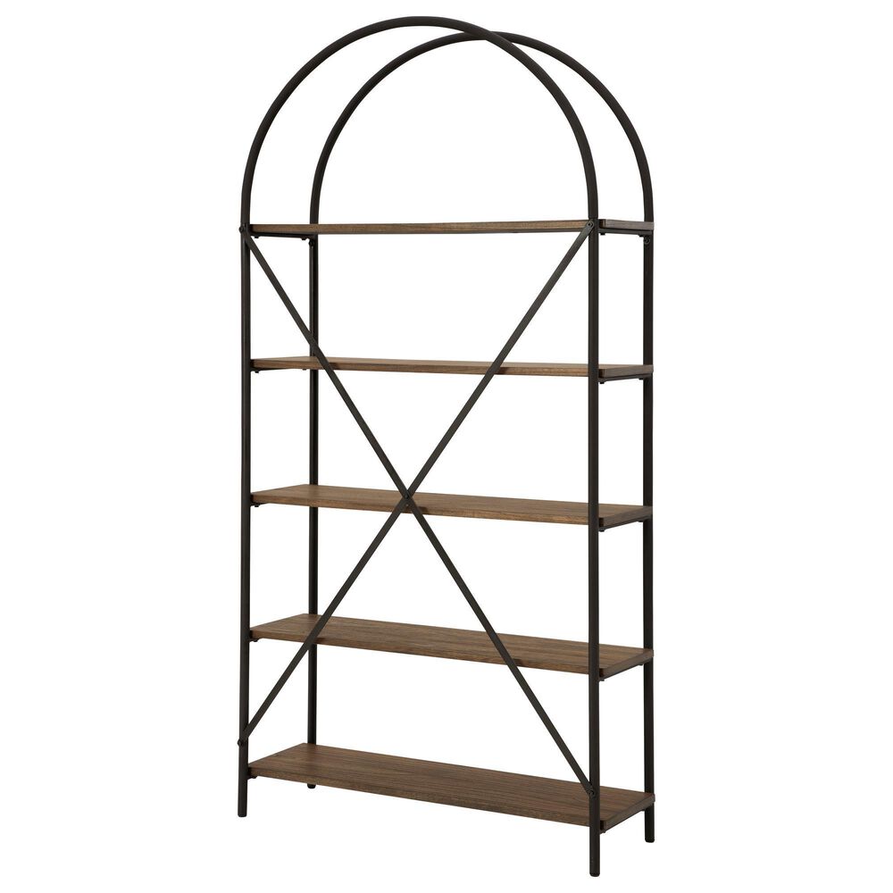 Ashley Galtbury Arched Bookcase in Brown and Black, , large